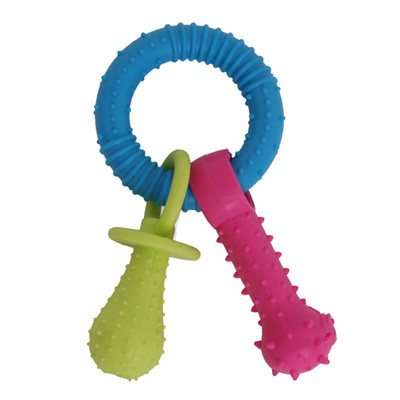 Nipple Triple Ring TPR pet Dog Toy