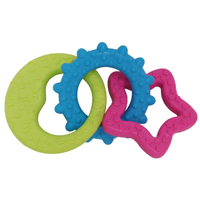 Star Triple Ring TPR pet Dog Toy